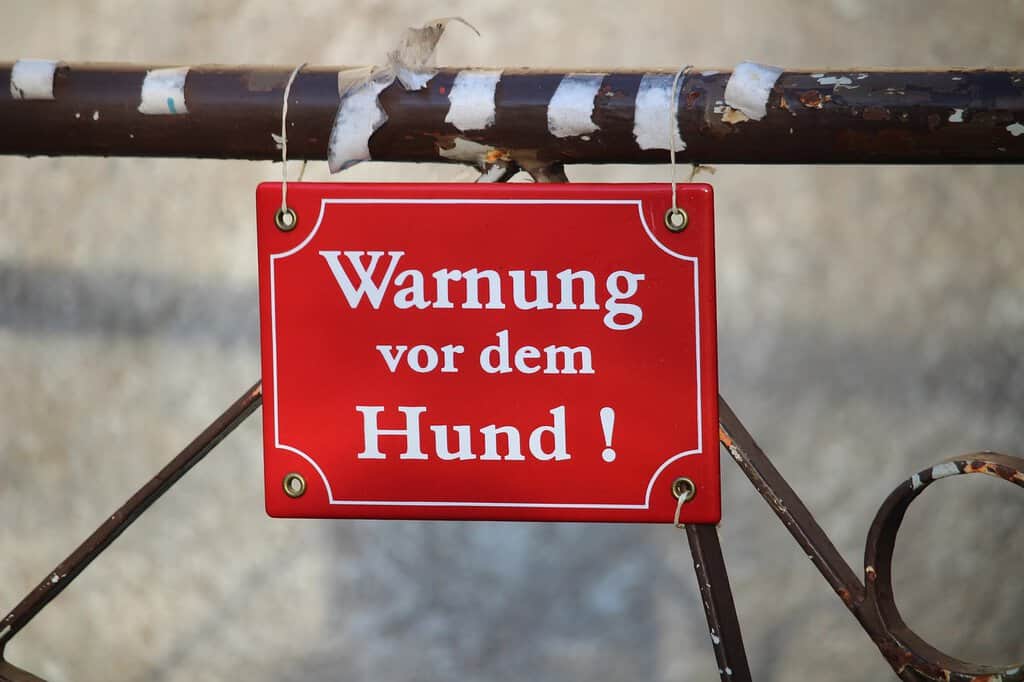 Warnung vor dem Hund