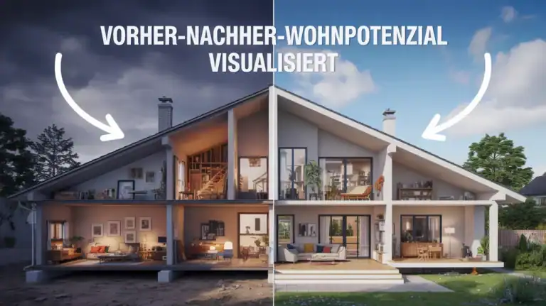 Potenziale im eigenen Haus: So lassen sie sich erkennen und sinnvoll ausbauen Vorher Nacher Wohnraum